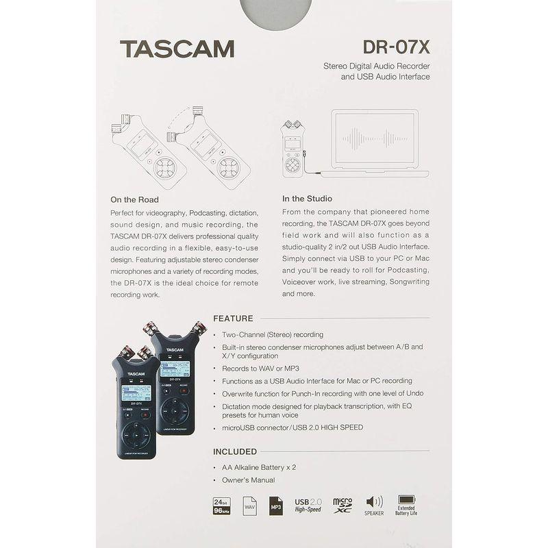 TASCAM(タスカム) DR-07X USB オーディオインターフェース搭載 ステレオ リニアPCMレコーダー ハンディレコーダー USB USB タスカム DR 07X オーディオインターフェース搭載 ステレオ リニアPCMレコーダー ハンディレコーダー