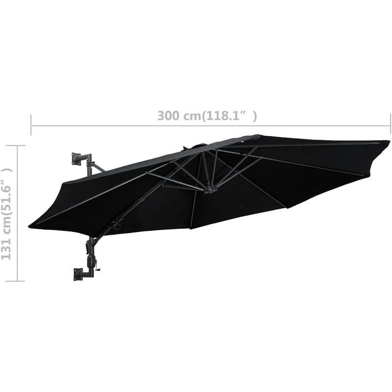 【〜6/6まで出品】 vidaXL 壁掛けパラソル メタルポール付き ガーデンパティオ バルコニー 裏庭 テラス ビーチ 中庭 サンシェルター サンシェード 傘 【QGW6136880111】(22381円)