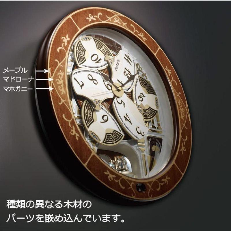 セイコークロック 置き時計・掛け時計 天然色木地 46.3×42.5×10.6cm