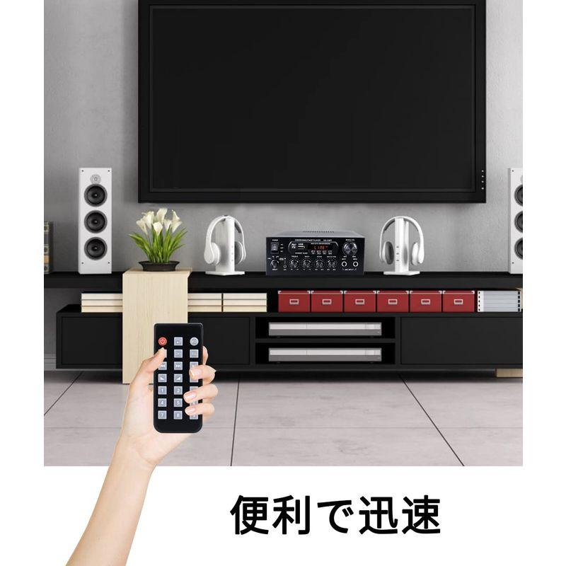 QuiExact オーディオアンプ ミニパワーアンプ Bluetooth カード挿入口 USBメモリ ラジオ機能 60ｗ リモコン付き ボリ オーディオアンプ ミニパワーアンプ Bluetooth カード挿入口 USBメモリ ラジオ機能 60ｗ リモコン付き ボリ サイズ 低騒音