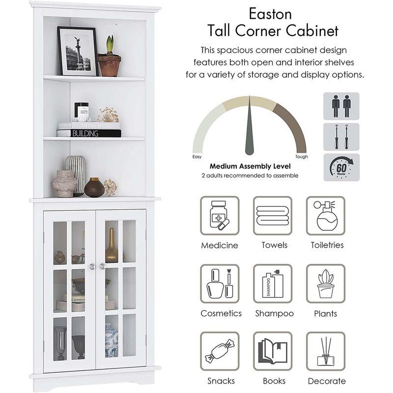 【数量限定アウトレット品】 Spirich Home バスルーム トールコーナーストレージキャビネット フロアスリムディスプレイストレージキャビネット ウィンドウパネル 【1577768459】(57541円)