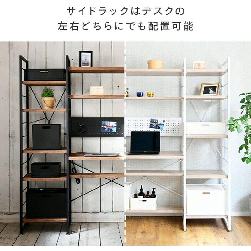 山善 シェルフデスク (pcデスク) ラック付き (左右付け替え可能) 2口コンセント/バックパネル付き 棚板カンタン高さ調節 連結可能 学 棚板 シェルフデスク pcデスク ラック付き 左右付け替え可能 2口コンセント/バックパネル付き 棚板カンタン高さ調節 連結可能 学 ：10kg