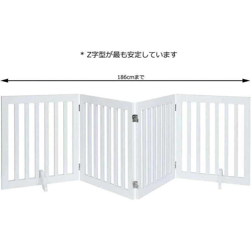 unipaws 木製犬用ゲート、折り式バリア、ペット用家具フェンス 、白い 木製犬用ゲート 折り式バリア ペット用家具フェンス 白い 8cm