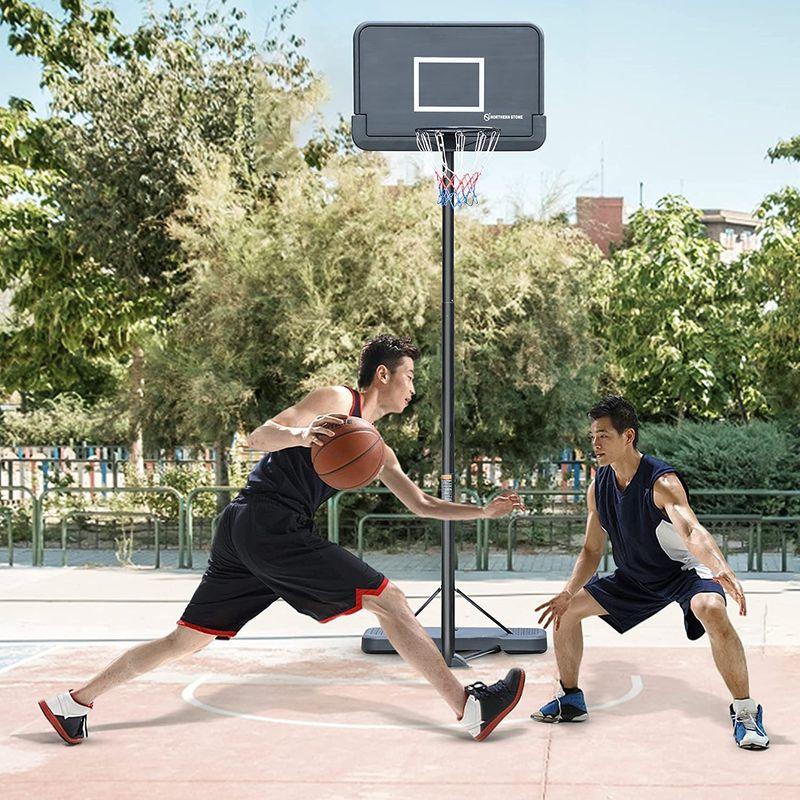 Northern Stone バスケットゴール ブラック 高さ200-305cm 8段階高さ調整 公式 ミニバス対応 ストリート 自主練 部 Stone バスケットゴール ブラック 高さ200 305cm 8段階高さ調整 公式 ミニバス対応 ストリート 自主練 部