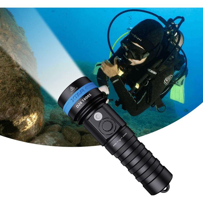 【新登場】 XTAR D26 1600S ダイビングライト 1600LM ダイビング 用懐中電灯IPX8 4段階の明るさ調整 ダイビング/登山/釣り/夜 【1550688147】(9976円)