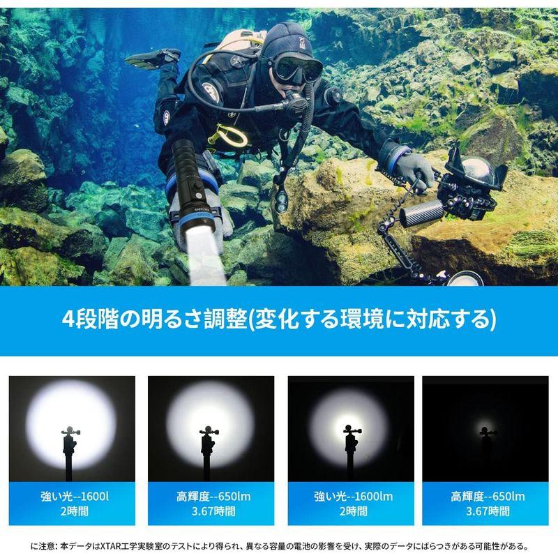 【新登場】 XTAR D26 1600S ダイビングライト 1600LM ダイビング 用懐中電灯IPX8 4段階の明るさ調整 ダイビング/登山/釣り/夜 【1550688147】(9976円)