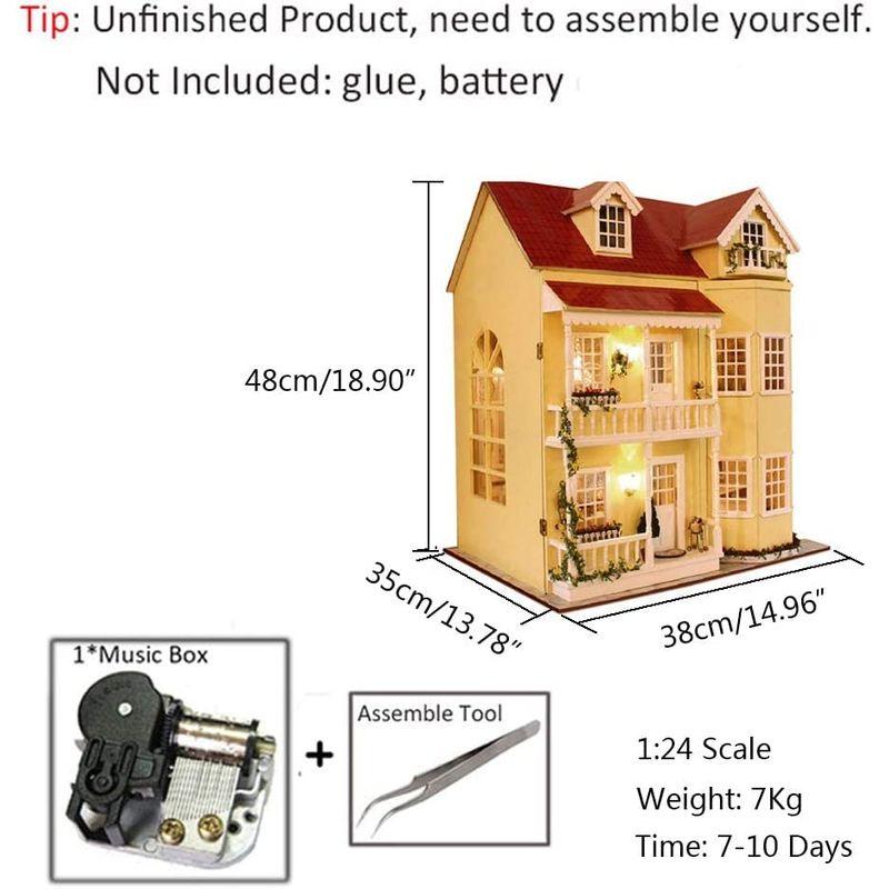 【値段交渉可：送料込】 MAGQOO 3D木製ドールハウスミニチュアDIYハウスキット 小さなミニハウスキット DIYドールハウスミニチュアキット オルゴールと接着 【TMF1284554148】(46849円)