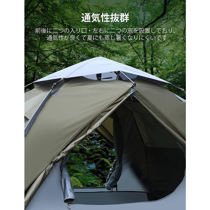テント ワンタッチ 3-4人用 Evajoy 数秒設営 耐水圧3000mm 防水撥水加工 通気性 紫外線防止 防虫通気メッシュ付き 前後ダブ ワンタッチ 4人用 Evajoy 数秒設営 耐水圧3000mm 防水撥水加工 通気性 紫外線防止 防虫通気メッシュ付き 前後ダブ