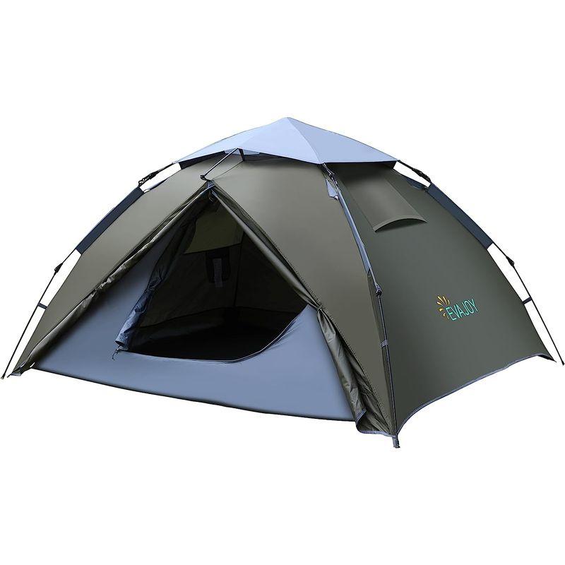 テント ワンタッチ 3-4人用 Evajoy 数秒設営 耐水圧3000mm 防水撥水加工 通気性 紫外線防止 防虫通気メッシュ付き 前後ダブ ワンタッチ 4人用 Evajoy 数秒設営 耐水圧3000mm 防水撥水加工 通気性 紫外線防止 防虫通気メッシュ付き 前後ダブ