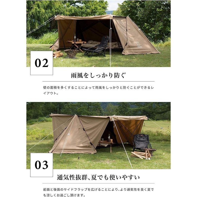 Smore(スモア) Kleine Base クライネベース ソロテント ポリコットン TCテント 軍幕 テント (本体BEIGE) 約 スモア Kleine Base クライネベース ソロテント ポリコットン TCテント 軍幕 テント 本体BEIGE サイズ