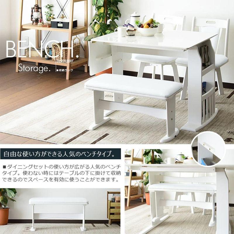 最も人気のある製品 片バタ ダイニング4点セット ホワイトフレーム 座