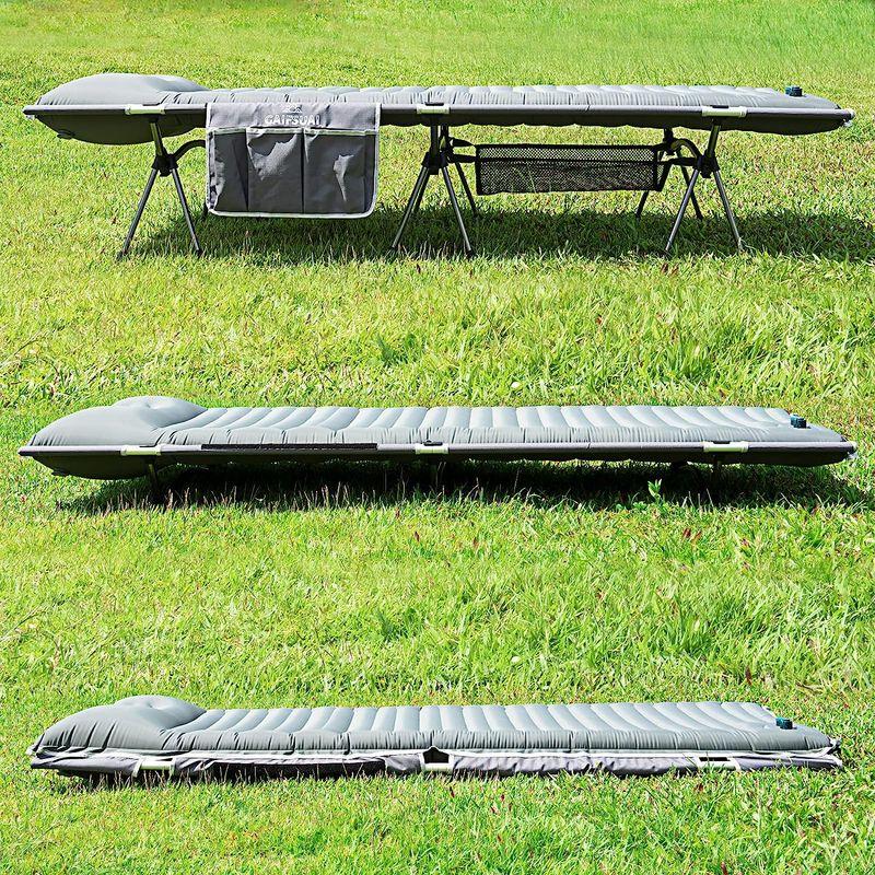 Gaifsuai コット キャンプ アウトドア ベッド 3WAY ハイ/ロー切替可能 エアー簡易ベッド 折りたたみ コンパクト 軽量 電動エ コット キャンプ アウトドア ベッド 3WAY ハイ/ロー切替可能 エアー簡易ベッド 折りたたみ コンパクト 軽量 電動エ