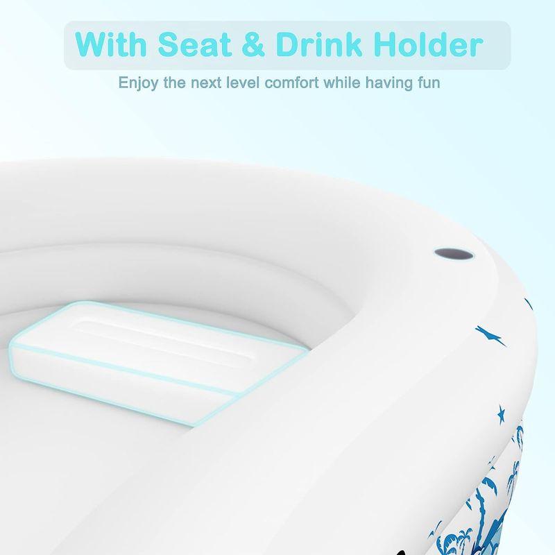 中古 Minosoo インフレータブルプール 130インチ x 72インチ x 22インチ インフレータブルプール 大人と子供向け シート付き ド 【Z1027575490】(37477円)