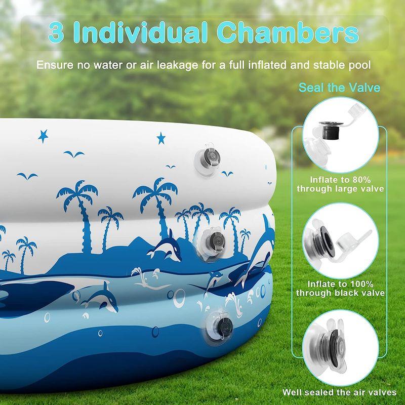 中古 Minosoo インフレータブルプール 130インチ x 72インチ x 22インチ インフレータブルプール 大人と子供向け シート付き ド 【Z1027575490】(37477円)