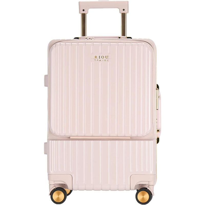RIOUスーツケース フロントオープン 機内持込 アルミフレーム キャリーケース フロントポケット キャリーバッグ トップオープン 多収納ポ フロントオープン 機内持込 アルミフレーム キャリーケース フロントポケット キャリーバッグ トップオープン 多収納ポ