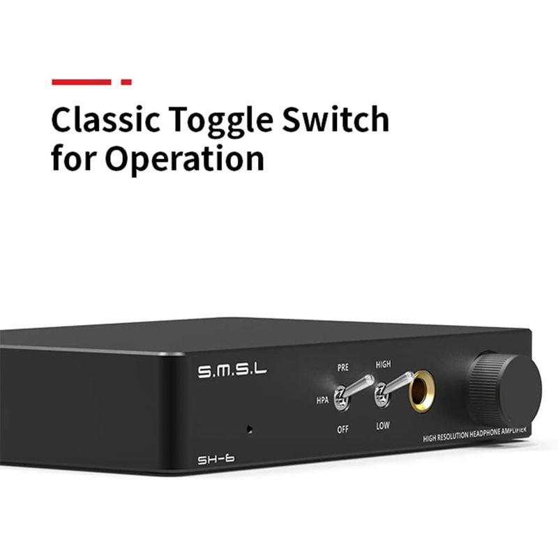 S.M.S.L SH-6 デスクトップ Mini ヘッドフォンアンプ 2ステップゲイン設定 Hi-Resオーディオ AMP 6.35mm R SH デスクトップ Mini ヘッドフォンアンプ 2ステップゲイン設定 Hi Resオーディオ AMP 35mm