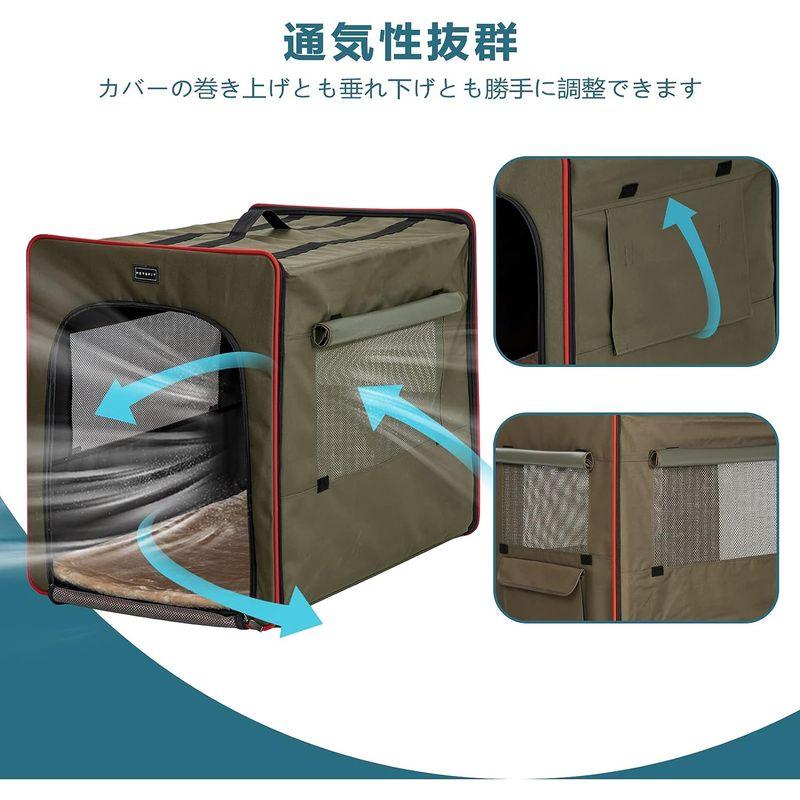 新春SALE！ Petsfit 折りたたみペットケージ ペットハウス 犬用ソフトクレート 折りたたみ 猫 ポータブルケージ 持ち手付き 軽量 コンパクト グ 【Z1591916610】(10243円)