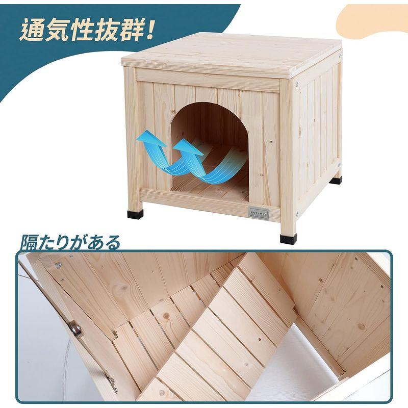 【新品 送料込み】 petsfit 犬小屋 猫小屋 ペットハウス 天然木 杉 犬舎 猫舎 木製ゲージ 小型犬 おしゃれ 屋内 【1758503864】(11315円)