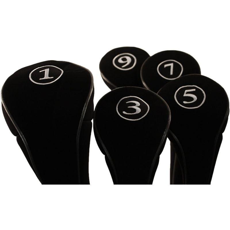 ブラック ゴルフ ファスナー ヘッドカバー ドライバー1 3 5 7 9 フェアウェイ ウッド ヘッドカバー メタル ネオプレン トラディシ ヘッドカバー ゴルフ ファスナー ドライバー1 フェアウェイ ウッド メタル ネオプレン トラディシ