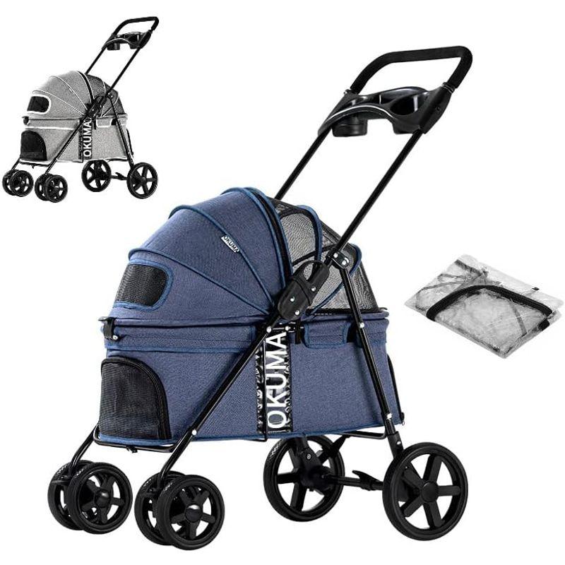 大阪熊 ペットカート ペットキャリー ペットバギー いぬ用 バギー 折りたたみ式 レインカバー付き多頭 中小型犬 中型犬バギー 猫用 前輪3 ペットカート ペットキャリー ペットバギー いぬ用 バギー 折りたたみ式 レインカバー付き多頭 中小型犬 中型犬バギー 猫用 前輪3 　 小回りがきくので サイズ