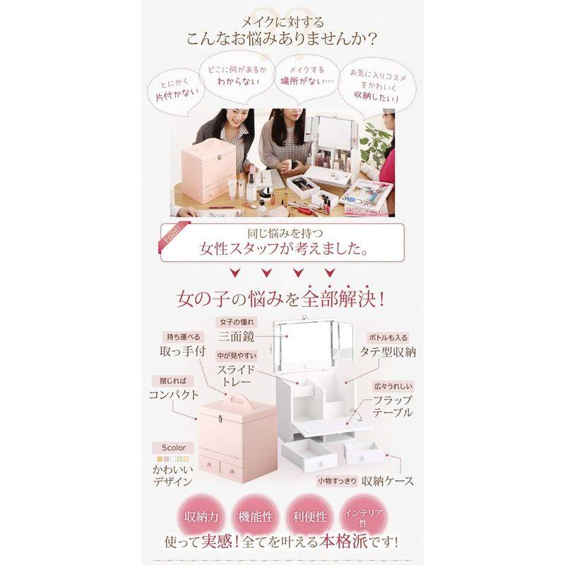SEMI-TU ５色から選べる 三面鏡 メイクボックス コスメボックス メイクボックス 鏡付き メイクボ メイクボックス TU ５色から選べる 三面鏡 コスメボックス 鏡付き メイクボ 　