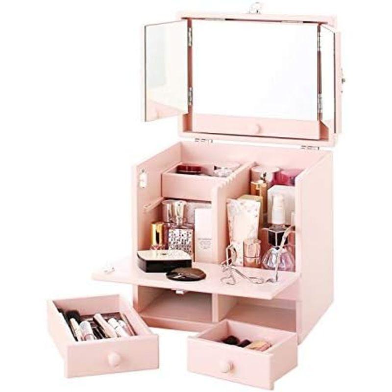 SEMI-TU ５色から選べる 三面鏡 メイクボックス コスメボックス メイクボックス 鏡付き メイクボ メイクボックス TU ５色から選べる 三面鏡 コスメボックス 鏡付き メイクボ 　