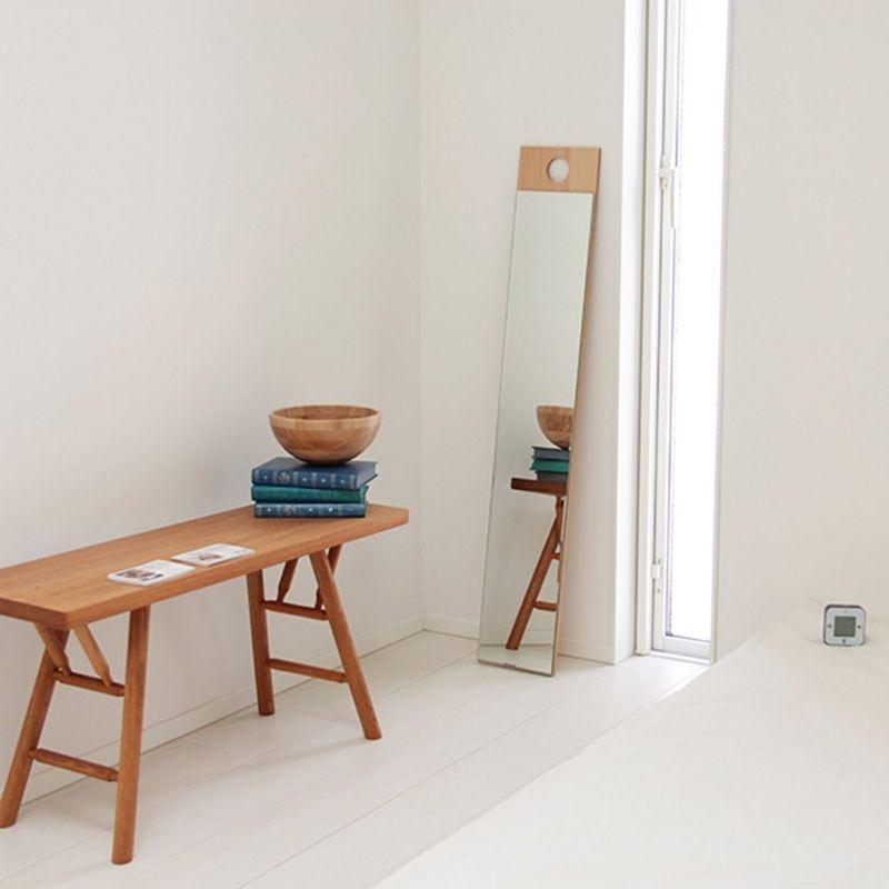 鏡 スリム 天然木 姿見鏡 全身 ミラー 北欧 ウォールナット 18×105cm スマート ミラー 木目 (ウォールナット) ウォールナット ミラー スリム 天然木 姿見鏡 全身 北欧 18×105cm スマート 木目 　