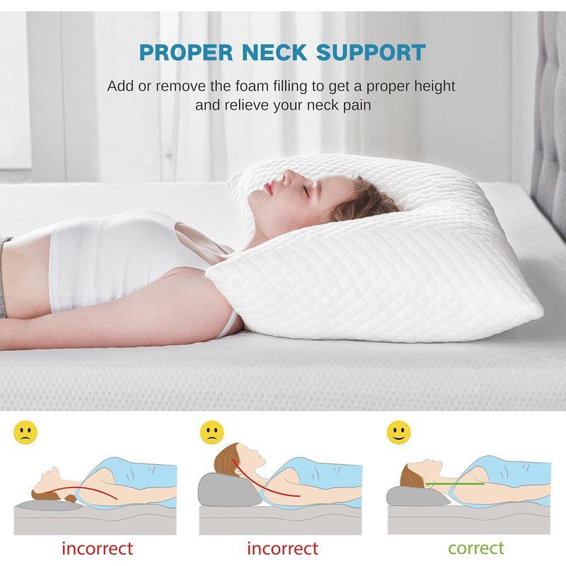 Tbfit 調節可能な細断メモリーフォーム枕 睡眠用 ふわふわソフトベッド