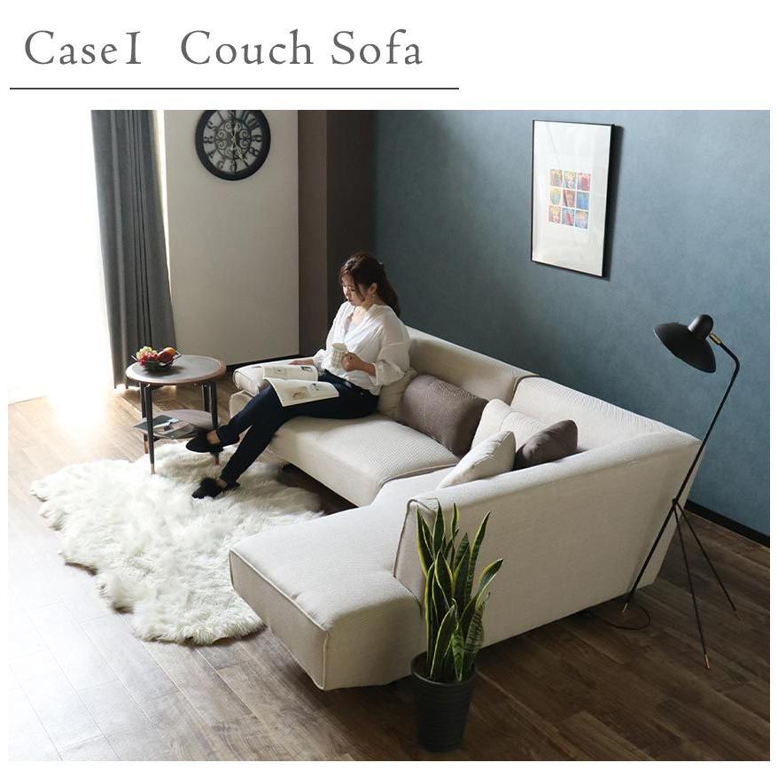 ソファ カウチ ソファ 3人掛け エクルベージュPVC レトロモダン-