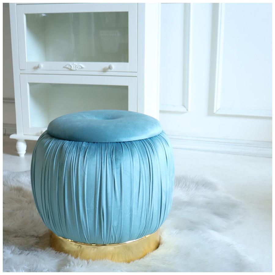 出群 スツール 収納 ボックス ロココ調家具 輸入家具 フタ付き 直径38cm チェア マカロン ブルー Babylonrooftop Com Au