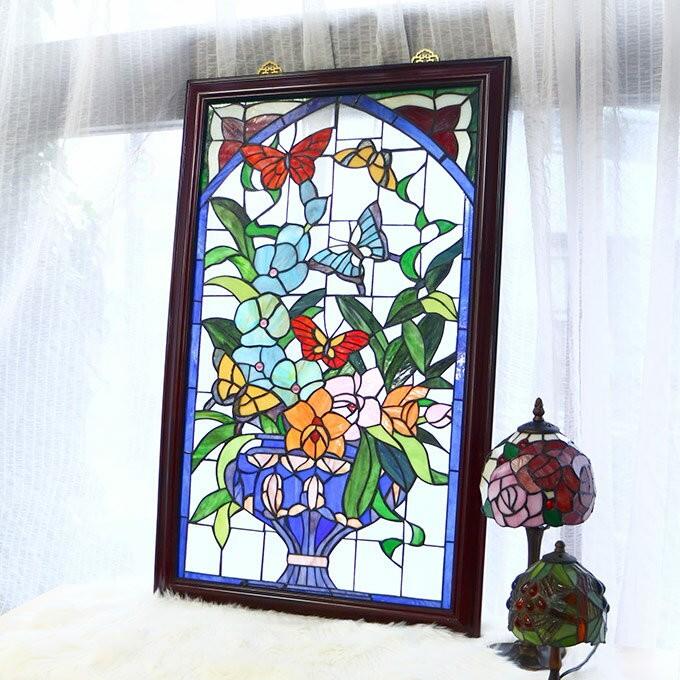 ステンドグラスパネル ベースバタフライ ステンドガラス ステンドパネル 窓飾り 蝶 チョウ フラワー Japan Lst 4p295 輸入家具屋さん Com 通販 Yahoo ショッピング