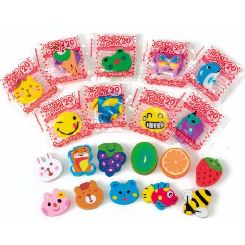 いろいろ消しゴム1P 20種 100個単位販売 まとめ買い 販促 ばらまき