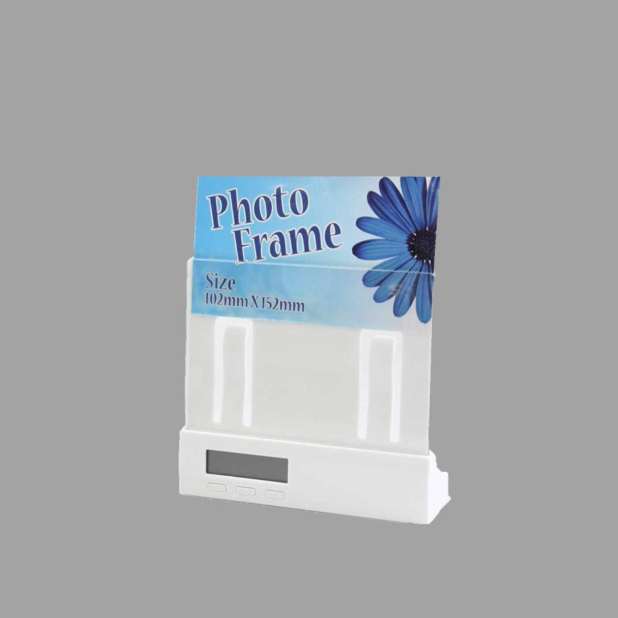 デジタル電波クロックフォトスタンド メニモ 48個 ケース販売 まとめ買い 記念品 粗品 販促 ノベルティ 景品 ばらまき 置時計 温度計 多機能 電波時計 |  | 02