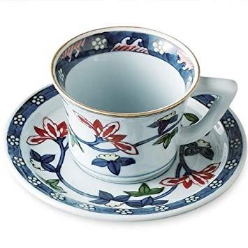 有田焼 亮秀窯 鉄仙花紋 コーヒー碗皿 ギフト 母の日 父の日 お祝い お返し 結婚祝 新築祝