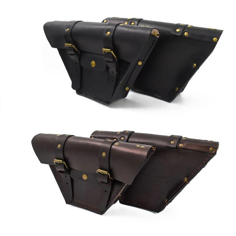 並行輸入品】 汎用ヴィンテージバイクサドルバッグレザーバッグ収納