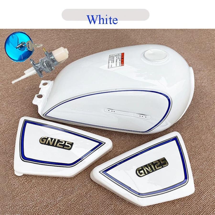 並行輸入品】 サイドカバー付きバイク 二輪燃料タンク 金属ガス