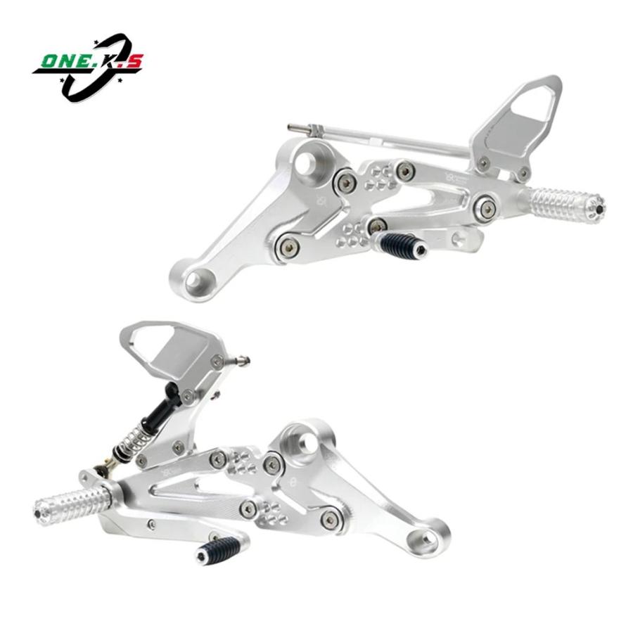 【並行輸入品】バイクリアセットフットペグフットレストフットペグペダル CNC アルミアクセサリーアプリリア RS660 TUONO660 2021-2023の画像