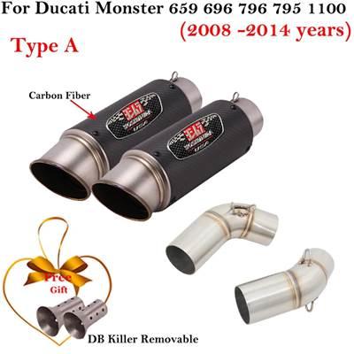 【並行輸入品】 バイク 二輪エキゾーストサイレンサー ドゥカティモンスター659 696 795 1100 hypermotard 796 2008-2014 カーボン dbキラー用_12
