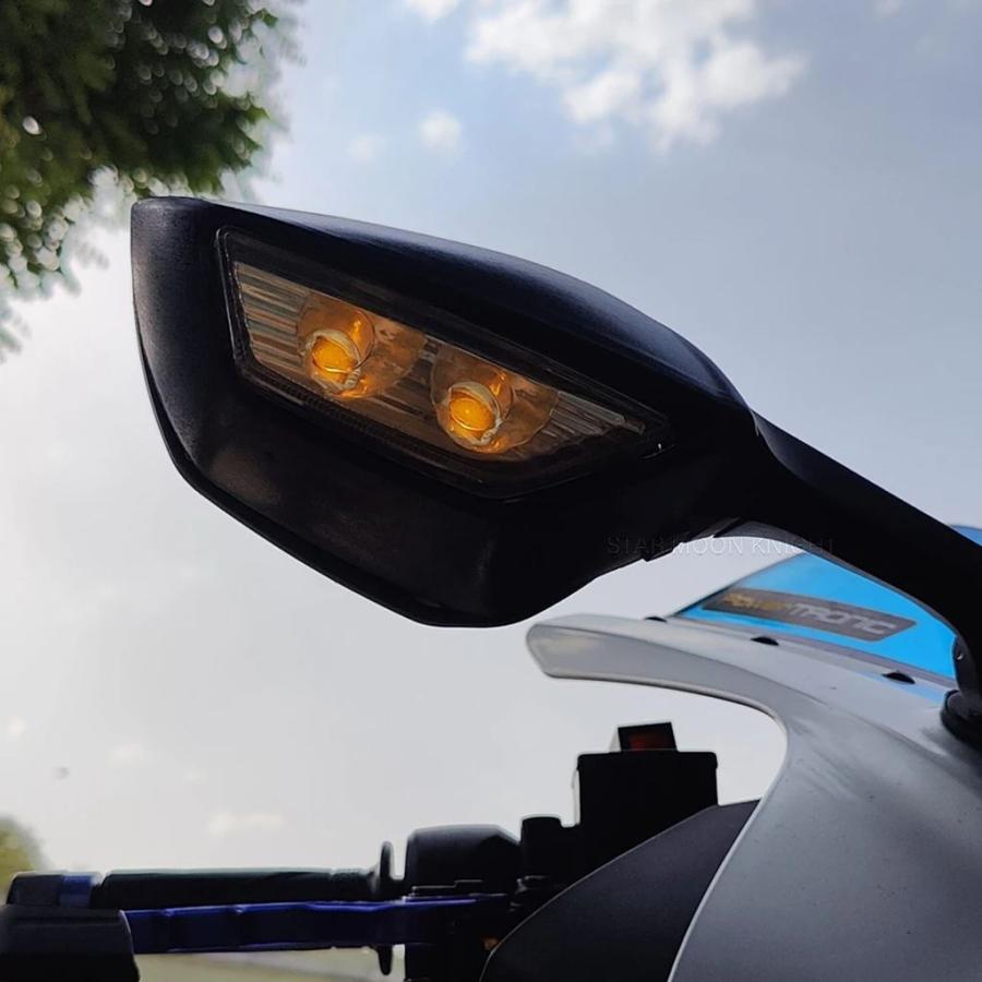 並行輸入品】バイクアクセサリー LED ウインカーサイドミラー付き