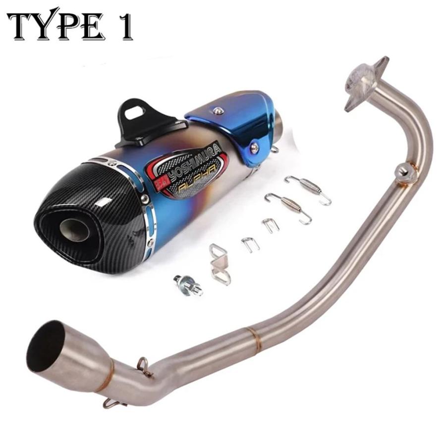 【並行輸入品】CFmoto ST125 フルシステムバイク排気エスケープ接続フロントミドルリンクパイプカーボンマフラーの画像