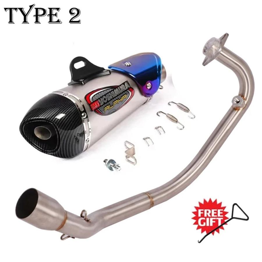 【並行輸入品】CFmoto ST125 フルシステムバイク排気エスケープ接続フロントミドルリンクパイプカーボンマフラーの画像