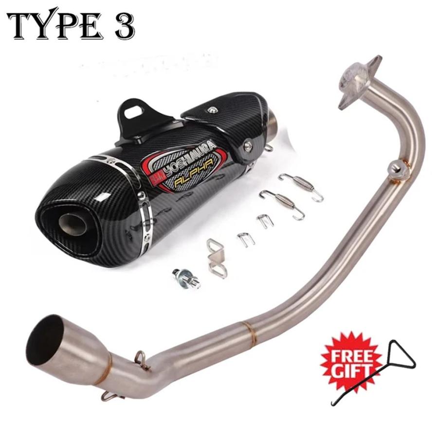 【並行輸入品】CFmoto ST125 フルシステムバイク排気エスケープ接続フロントミドルリンクパイプカーボンマフラーの画像
