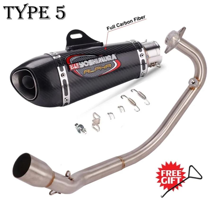 【並行輸入品】CFmoto ST125 フルシステムバイク排気エスケープ接続フロントミドルリンクパイプカーボンマフラーの画像