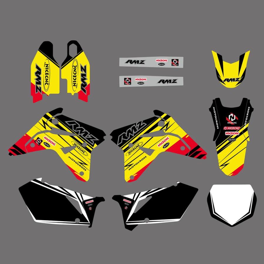 【並行輸入品】NICECNC スズキ RMZ450 RMZ 450 RM-Z 450 2007 バイクフェアリンググラフィック背景デカールステッカーキットカスタム_7