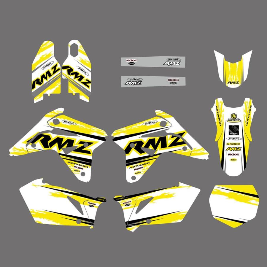 【並行輸入品】NICECNC スズキ RMZ450 RMZ 450 RM-Z 450 2007 バイクフェアリンググラフィック背景デカールステッカーキットカスタム_8