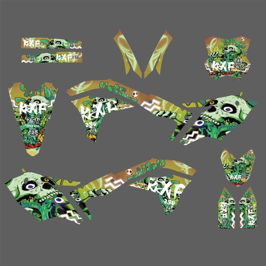 【並行輸入品】NICECNC カワサキ KX250F KXF 250 2017 2018 2019 2020 バイクグラフィックス背景デカールプロテクターステッカーキットカスタム_10