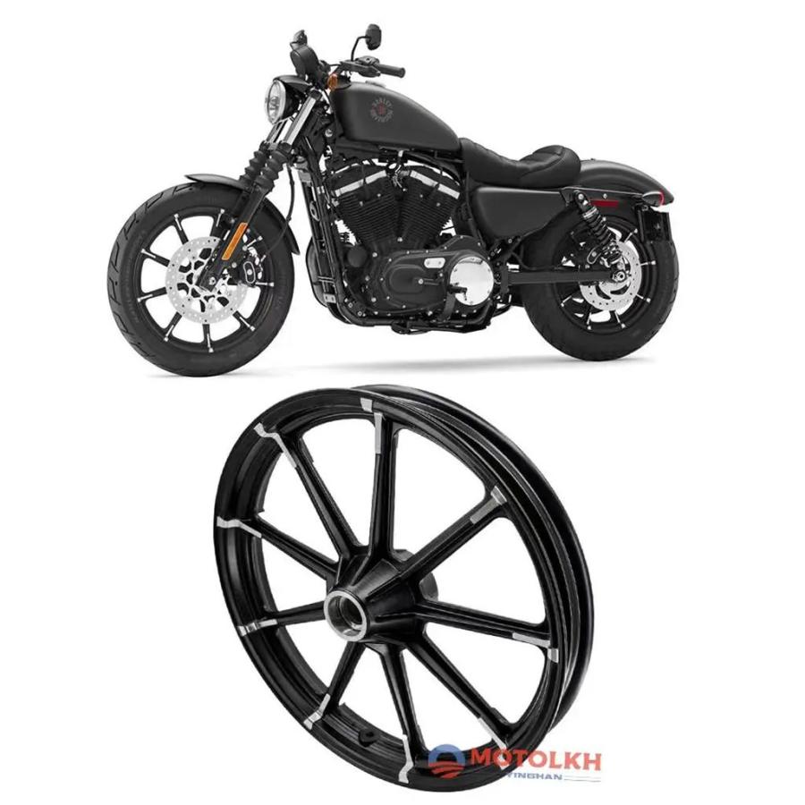 【並行輸入品】ハーレー用バイク 二輪ホイールリム 21スポークmag 19インチ 2.15 ハーレーxl1200 883 アイアン16-22の画像