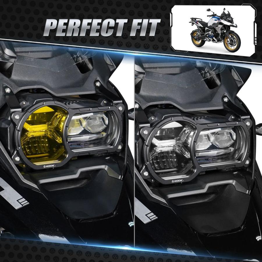 【並行輸入品】NICECNC バイクヘッドライトガードプロテクター BMW R1250GS アドベンチャー 2020-2024 R 1250 GS 2020-2023 R1250GS A用の画像