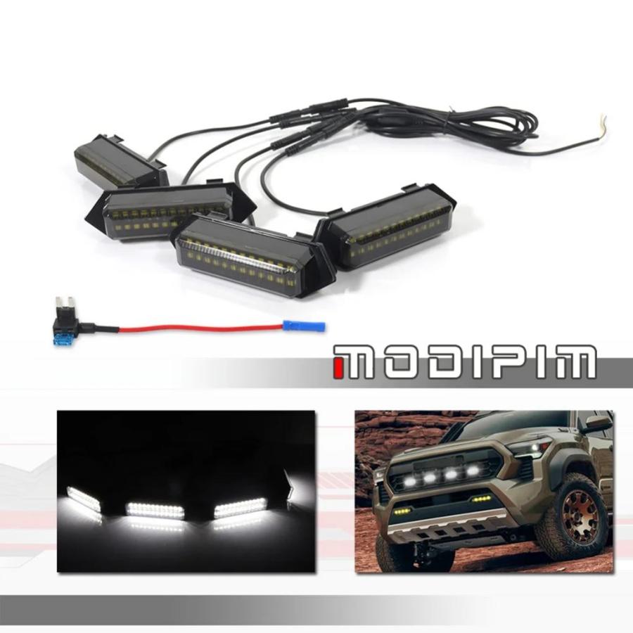 並行輸入品】車 LED フロントグリルマーカーライト DRL クリアランス
