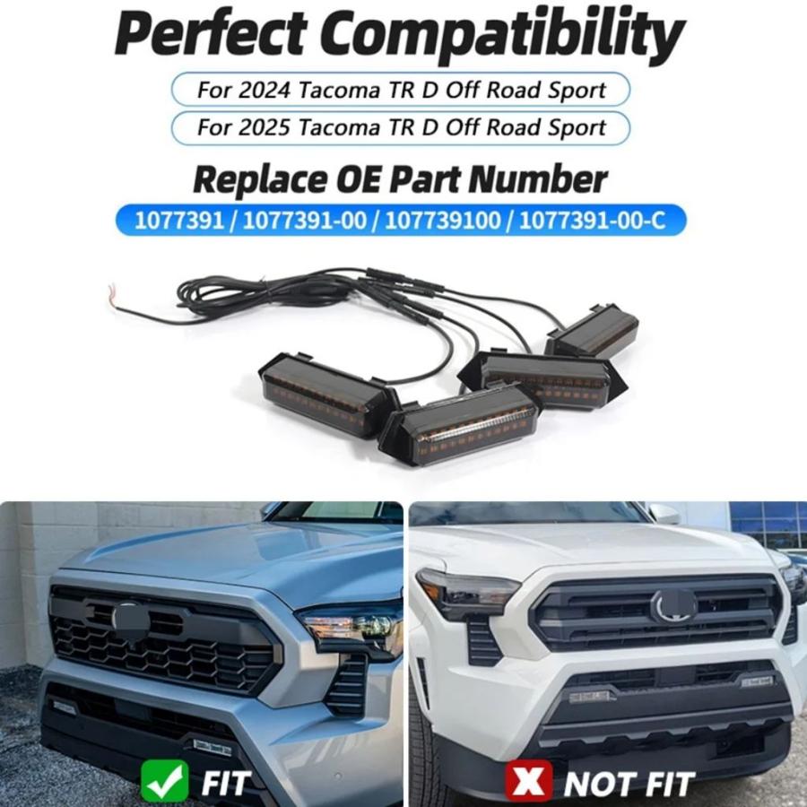 並行輸入品】車 LED フロントグリルマーカーライト DRL クリアランス